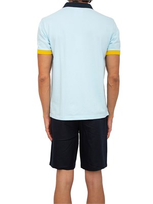 Polo Sun 68 in piquet di cotone azzurro in UOMO