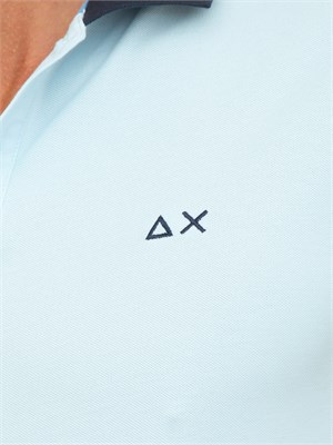 Polo Sun 68 in piquet di cotone azzurro in UOMO