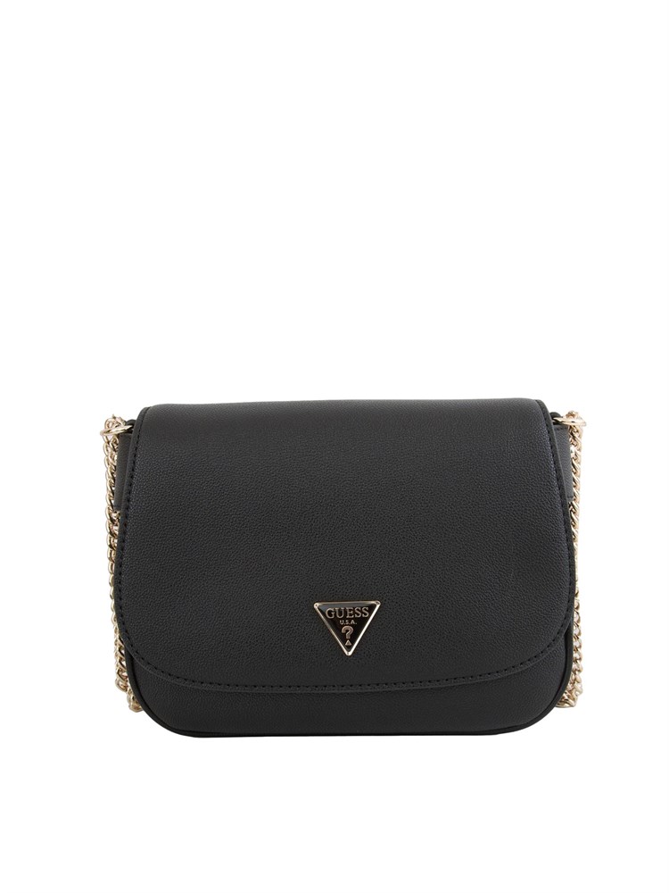 Borsa a spalla Guess Jeans in ecopelle nera in tinta unita