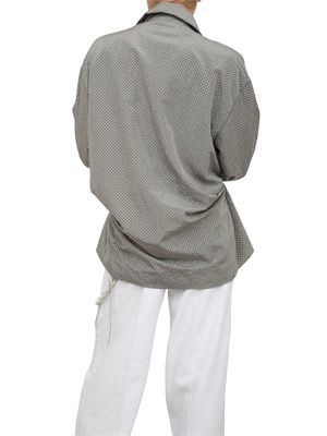 Giubbino parka donna Pinko in tessuto tecnico grigio con borchie effetto brillantini in DONNA