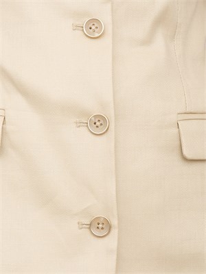 Top corsetto Guess Jeans in misto lino beige in DONNA