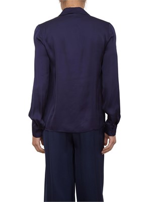 Camicia manica lunga Kocca in viscosa blu con bottoni nascosti in DONNA