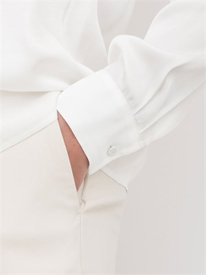 Camicia manica lunga Kocca in viscosa blu con bottoni nascosti in DONNA