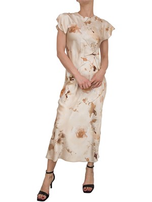 Abito midi Kocca beige con fantasia floreale in DONNA