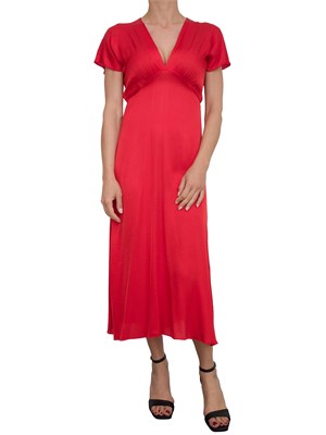 Abito midi Kocca rosso effetto raso dallo stile minimal in DONNA