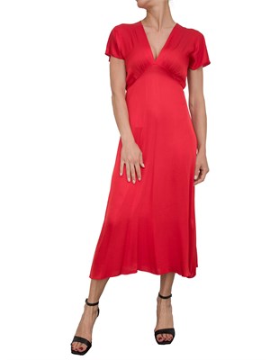Abito midi Kocca rosso effetto raso dallo stile minimal in DONNA