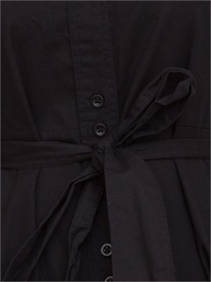 Abito lungo Kocca modello chemisier nero con paillettes tono su tono sul fondo in DONNA