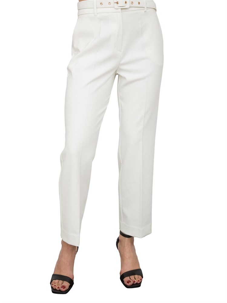 Pantalone elegante bianco Kocca stile minimal con cintura