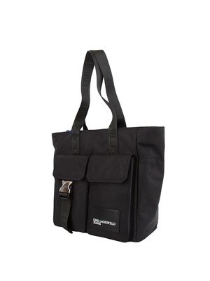 K.LAGERFELD Borsa tote donna Karl Lagerfeld Jeans in nylon nero con tasche in DONNA