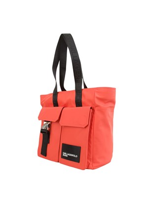 K.LAGERFELD Borsa tote donna Karl Lagerfeld Jeans in nylon corallo con tasche in DONNA