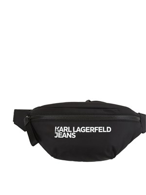 K.LAGERFELD Marsupio Karl Lagerfeld Jeans in nylon nero con cintura logo a contrasto in DONNA