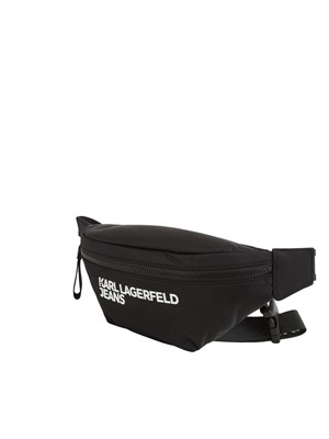 K.LAGERFELD Marsupio Karl Lagerfeld Jeans in nylon nero con cintura logo a contrasto in DONNA