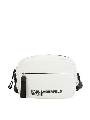 K.LAGERFELD Borsa a tracolla Karl Lagerfeld Jeans in nylon bianco con tasche in DONNA