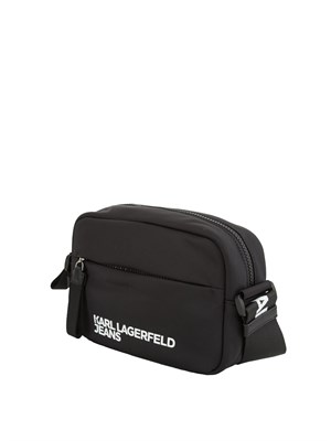 K.LAGERFELD Borsa a tracolla Karl Lagerfeld Jeans in nylon nero con tasche in DONNA