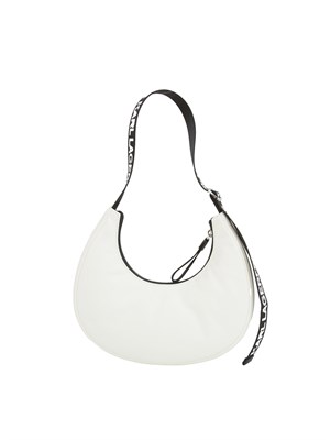 K.LAGERFELD Borsa a spalla Karl Lagerfeld Jeans in similpelle bianca con logo lettering a contrasto in DONNA