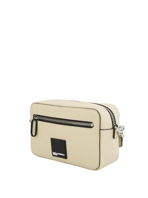K.LAGERFELD Borsa a tracolla Karl Lagerfeld Jeans in similpelle beige con patch logo a contrasto in DONNA