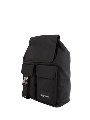 K.LAGERFELD Zaino Karl Lagerfeld Jeans in nylon nero con tasche e patta. in DONNA