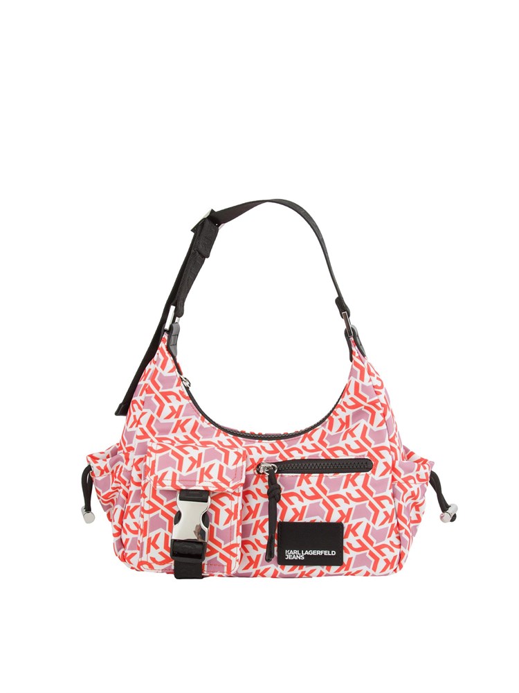 K.LAGERFELD Borsa utility Karl Lagerfeld Jeans in nylon con stampa logo colorato all over e tasche