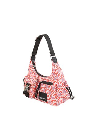 K.LAGERFELD Borsa utility Karl Lagerfeld Jeans in nylon con stampa logo colorato all over e tasche in DONNA