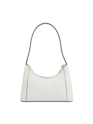 Borsa a spalla donna Furla Diamante in pelle bianca con rilievo fiore tono su tono in DONNA