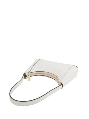 Borsa a spalla donna Furla Diamante in pelle bianca con rilievo fiore tono su tono in DONNA