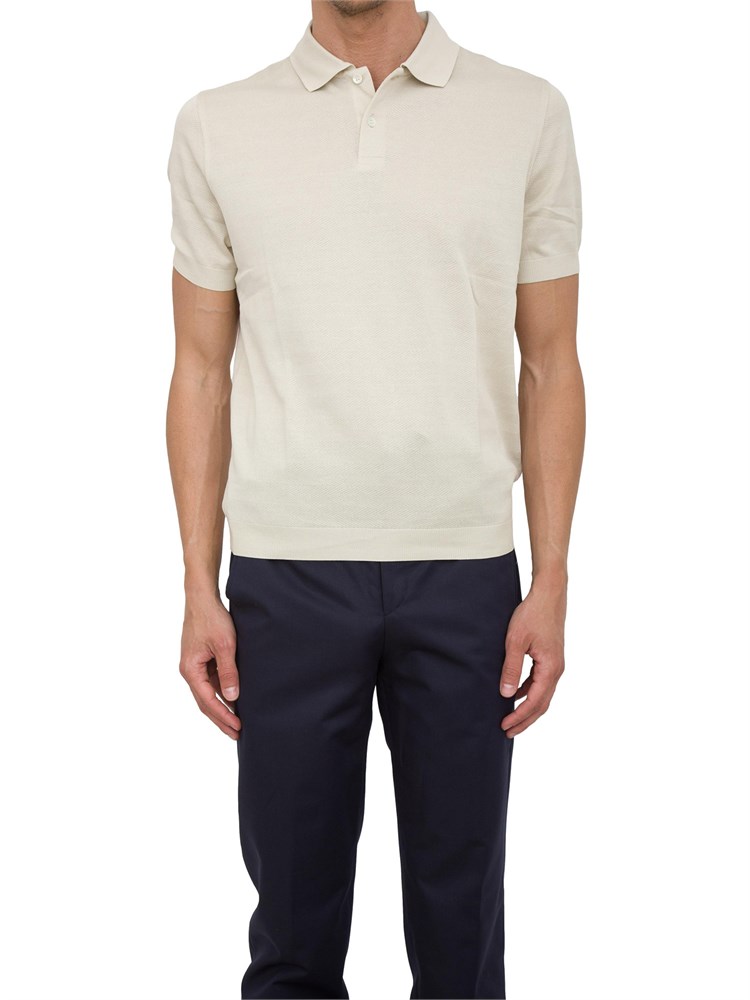 Polo Corneliani avorio in cotone