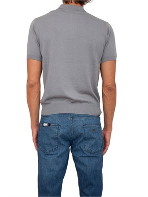 Polo uomo Corneliani in misto seta e cotone grigio in UOMO
