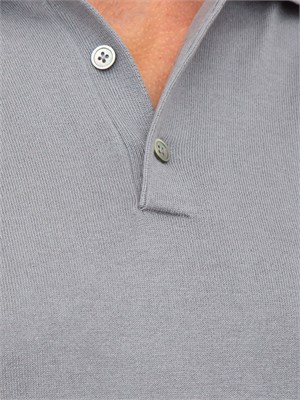 Polo uomo Corneliani in misto seta e cotone grigio in UOMO