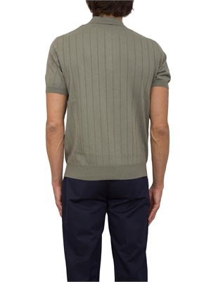 Polo Corneliani verde in cotone con ricamo logo in UOMO