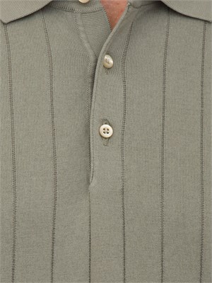 Polo Corneliani verde in cotone con ricamo logo in UOMO