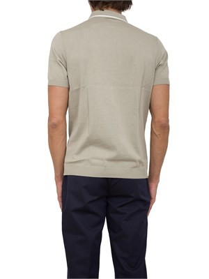 Polo con zip Corneliani beige in cotone in UOMO