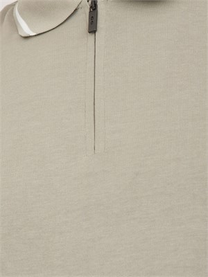 Polo con zip Corneliani beige in cotone in UOMO