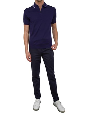 Polo con zip Corneliani viola in cotone in UOMO