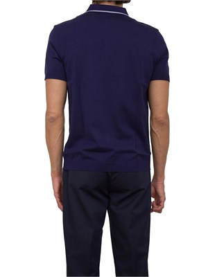 Polo con zip Corneliani viola in cotone in UOMO