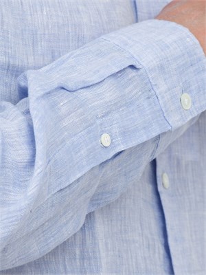 Camicia Corneliani azzurro in puro lino in UOMO