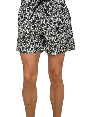 Costume shorts uomo Emporio Armani con stampa logo all over in UOMO