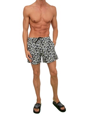 Costume shorts uomo Emporio Armani con stampa logo all over in UOMO
