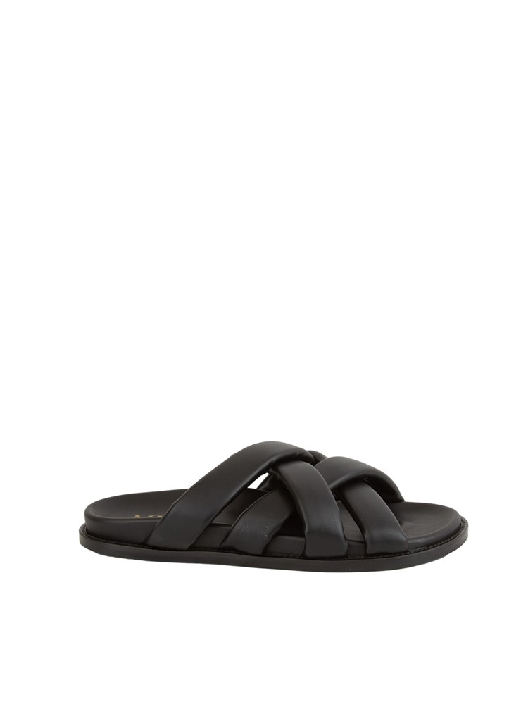 Ciabatta donna Max Mara MM in pelle nera con incroci