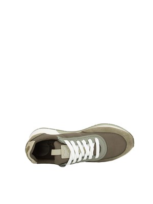 Sneaker donna Max Mara Weekend in nylon e pelle scamosciata verde in DONNA