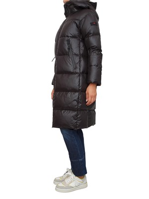 Piumino lungo Peuterey in nylon lucido nero in DONNA