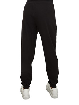 Pantalone tuta donna EA7 Emporio Armani in misto viscosa nero con trama canneté in DONNA