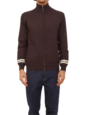 Cardigan zip Richmond X uomo in misto viscosa marrone in UOMO