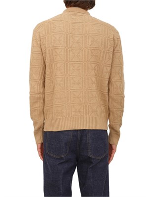Maglia Richmond X uomo in lana cammello con lavorazione logo all over in UOMO