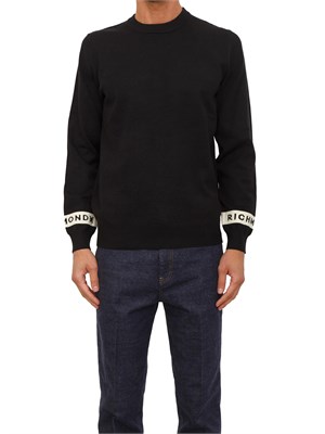 Maglia girocollo uomo Richmond X in misto viscosa nera in UOMO