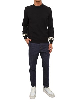 Maglia girocollo uomo Richmond X in misto viscosa nera in UOMO
