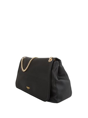 TWIN-SET Borsa a spalla 'Brera' Twinset con logo lettering in ecopelle nera in DONNA