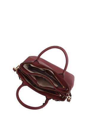 TWIN-SET Borsa shopper Twinset con fibbie e tracolla in pelle ecologica bordeaux in DONNA
