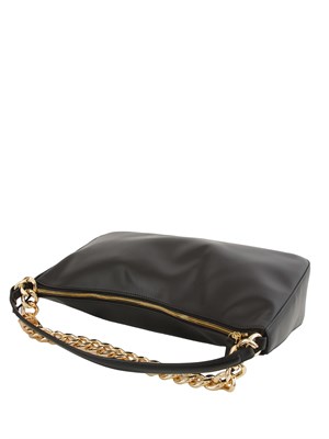TWIN-SET Borsa media 'Liliane' Twinset in pelle liscia nera in DONNA