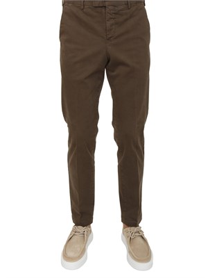 Pantaloni uomo PT Torino in gabardina di cotone marrone in UOMO