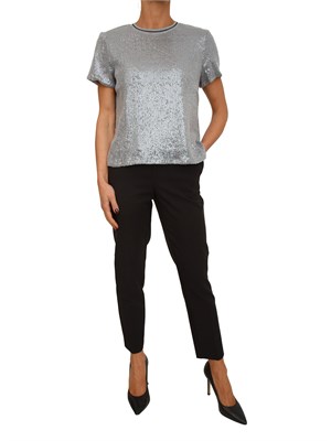 Blusa donna Fracomina in tessuto grigio e paillettes in DONNA